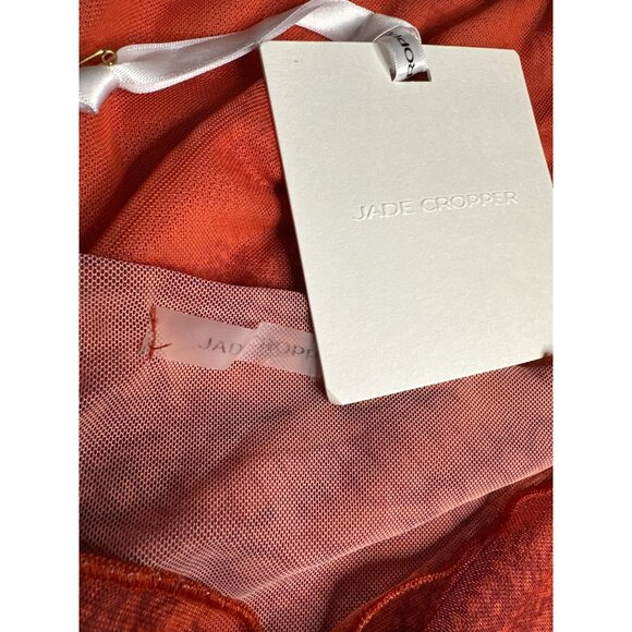 Jade Cropper Draped Twisted Dress in Red Snake Print 38 New Womens Serpent Mesh - Picture 10 of 13